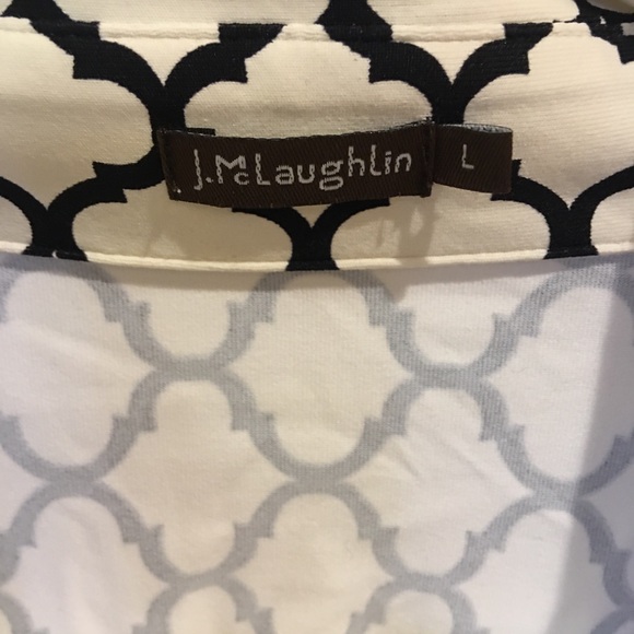 Women’s ivory and black print J McLaughlin dress. - Picture 3 of 3